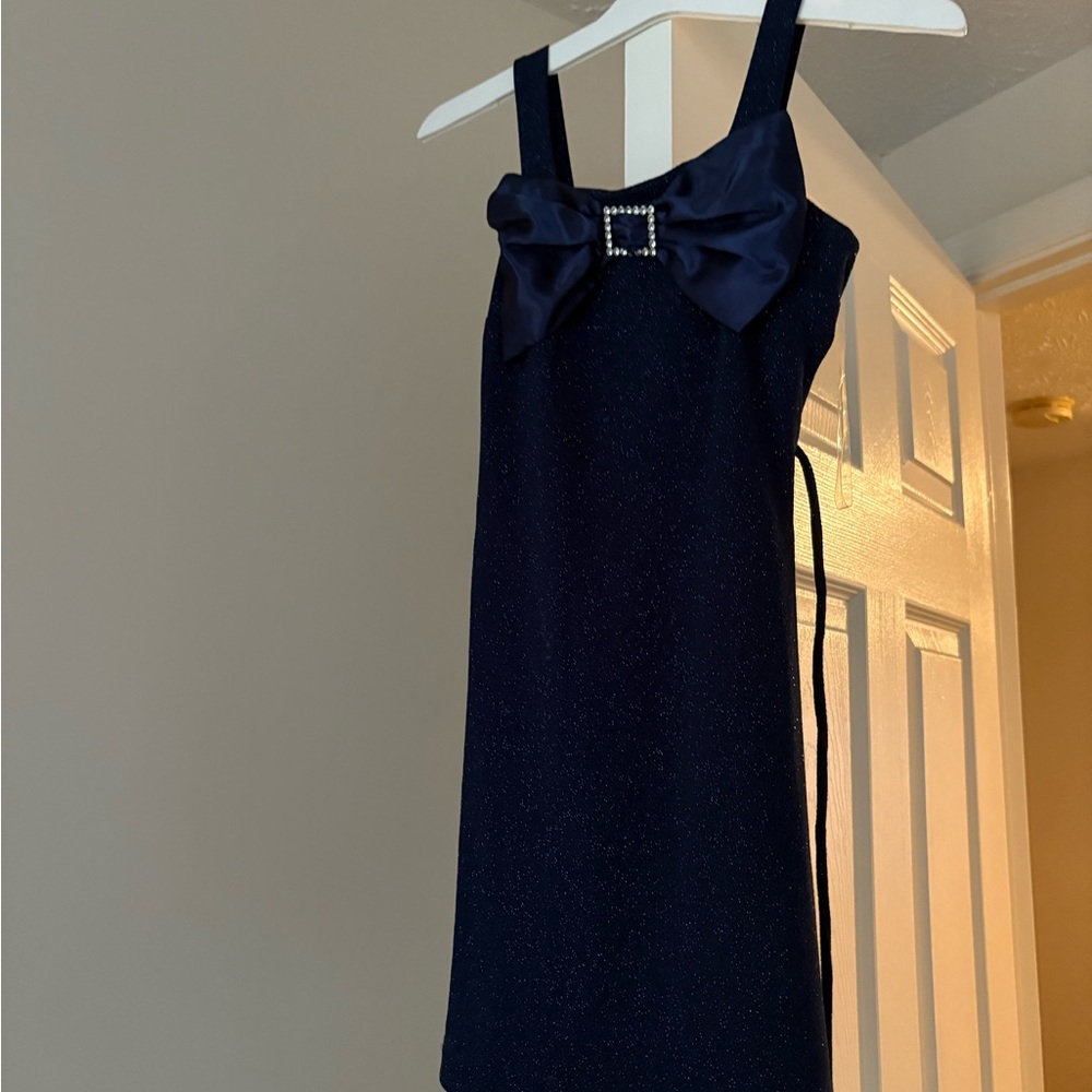 Speechless Navy Mini Dress with Bow Detail